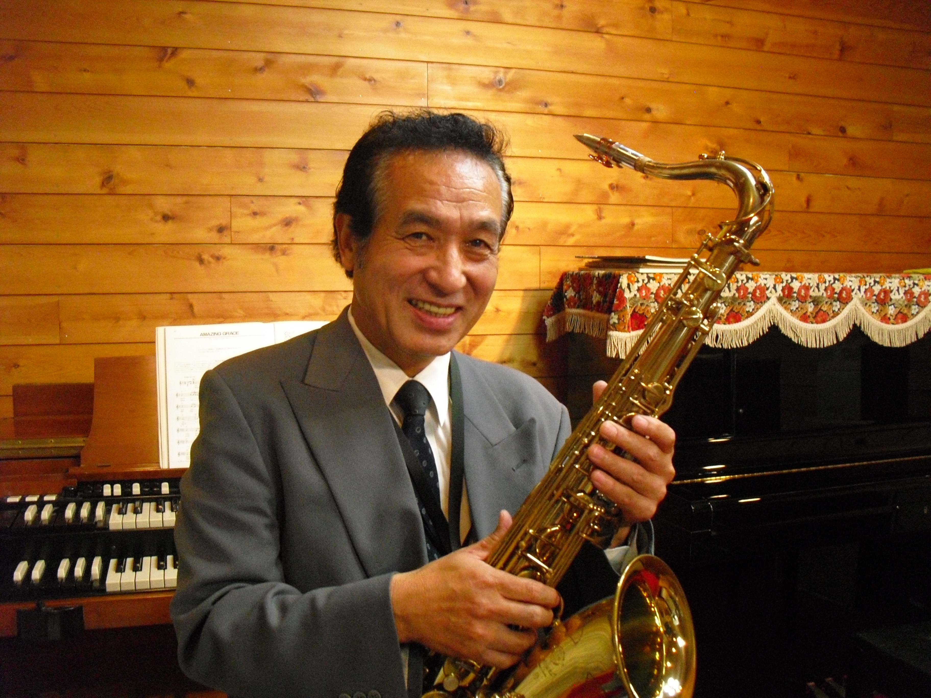 飯塚雅幸（サキソフォン）が旧友「ハモンドオルガン奏者」伊藤幸作氏と20数年ぶりで再会、ジャムリました。 サックス奏者飯塚雅幸＆藤間知枝